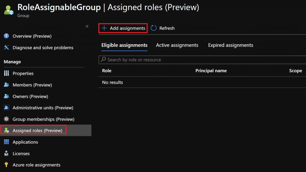 Add assignment group perspective overview